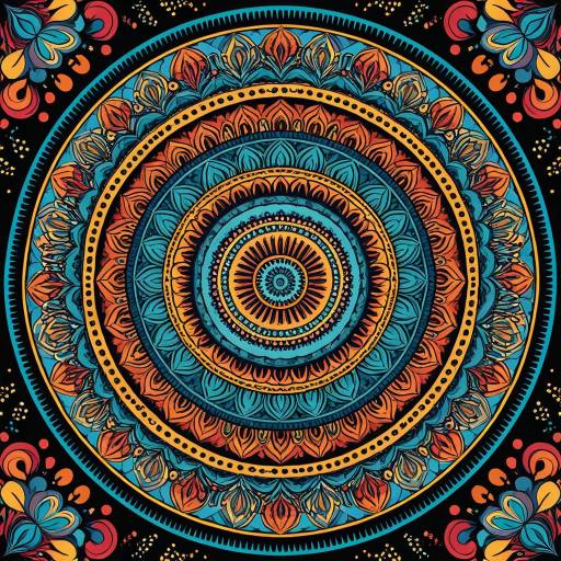 Vibrant Mandala-Inspired Digital Art