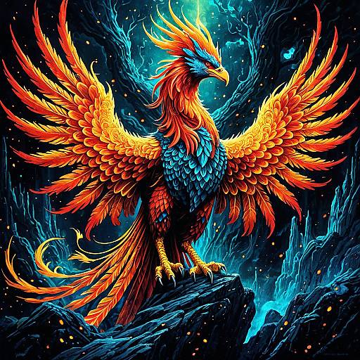 Vibrant Phoenix Fantasy Artwork