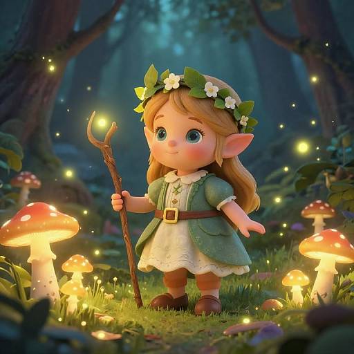 Ethereal Valentina Dwarf in Enchanted Forest