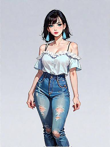 Boho Chic Woman in Photo Studio