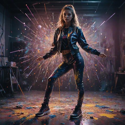Cinematic Fashion Portrait in Art Studio