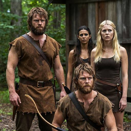 Intense Forest Encounter with Primitive Characters