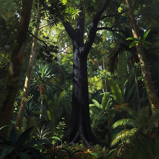 Majestic Ebony Tree in Tropical Forest