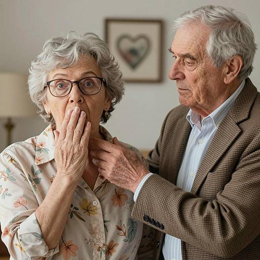 Elderly Couple in Concerned Moment
