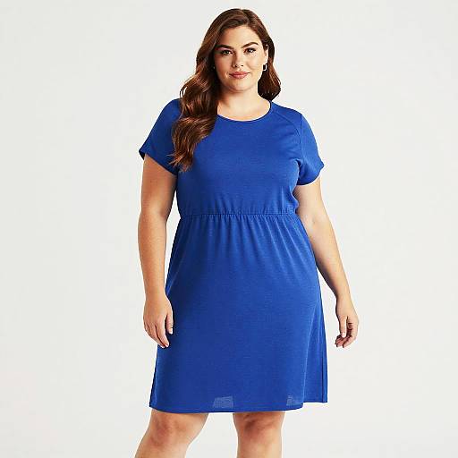 Plus Size Woman in Blue Dress