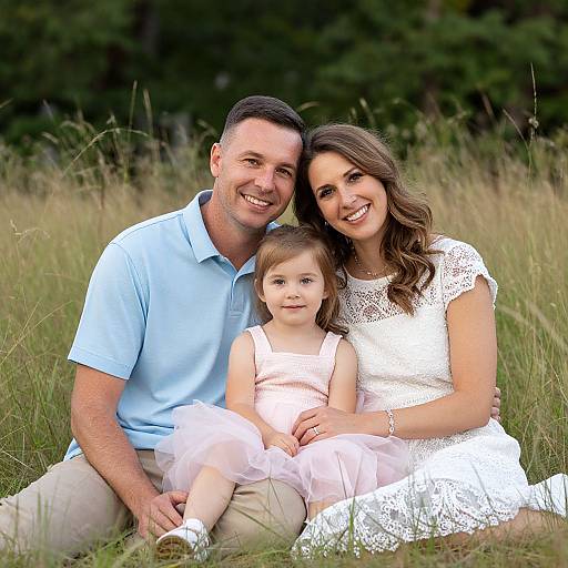 Warm Family Portrait in Serene Field