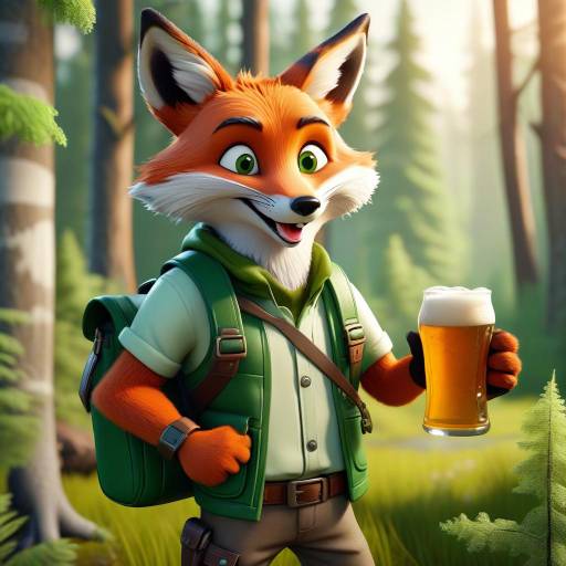 Playful Cartoon Red Fox Character Portrait