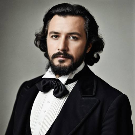 Vintage Formal Portrait of Man in Black Frock Coat