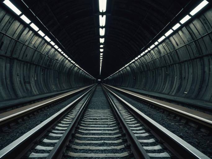 Mysterious Dark Sci-Fi Train Tunnel