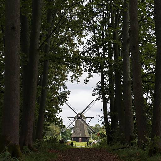 Dreamy Forest with Rustic Windmill