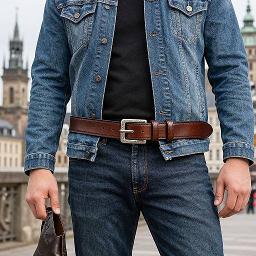 Rugged European Man with Statement Belt