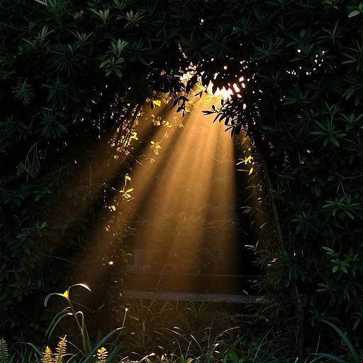 Golden Light Through Dense Hedge