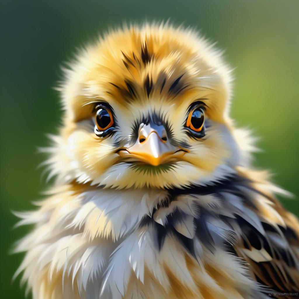 Hyper-Realistic Chick Oil Painting