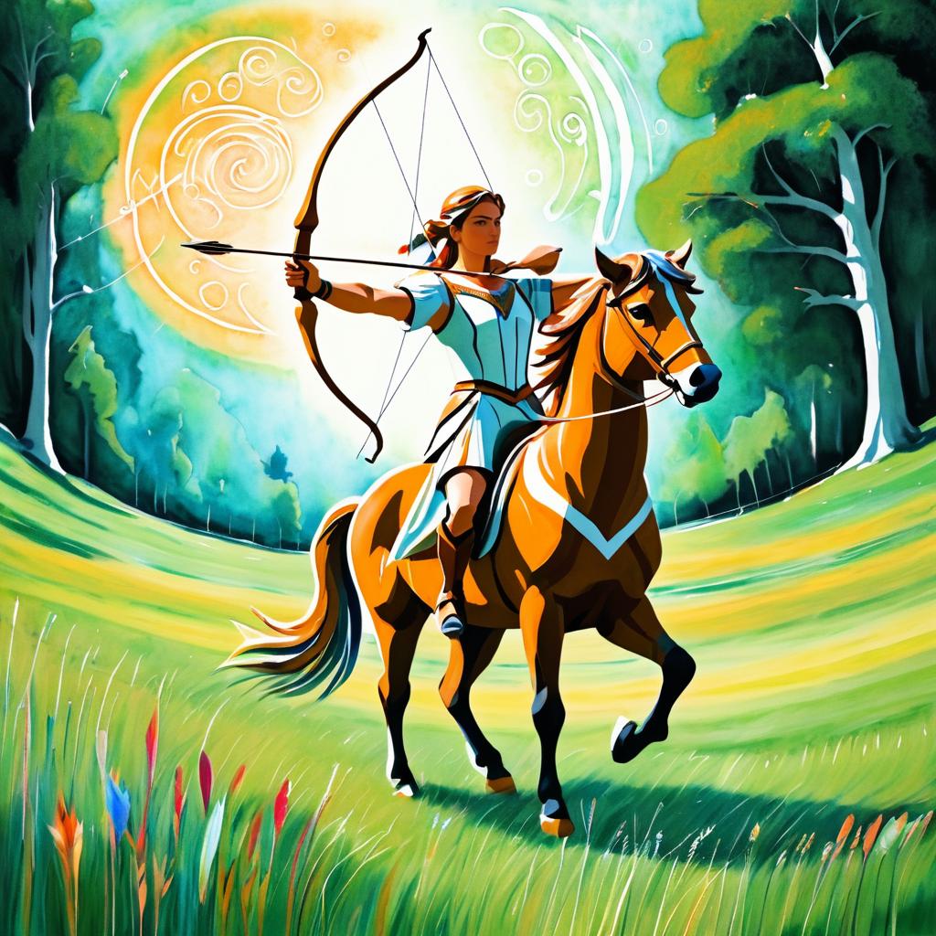 Centaur Archery in a Tranquil Meadow