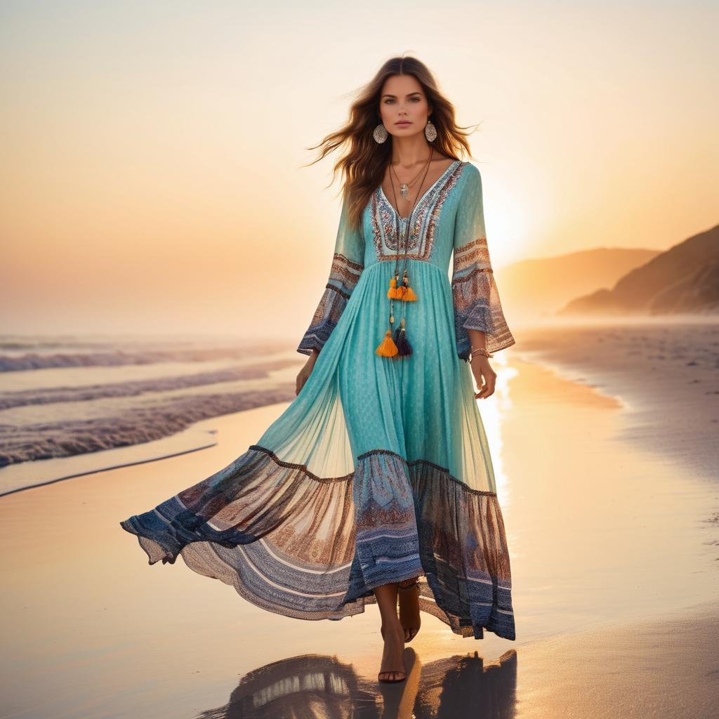 Bohemian Beachwear at Sunset