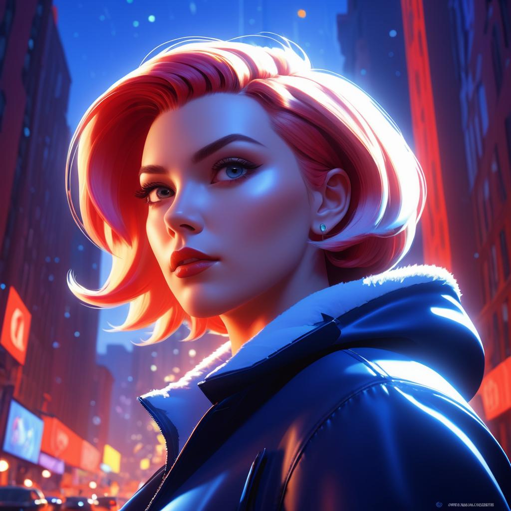 Stylized Scarlett Johansson Concept Art