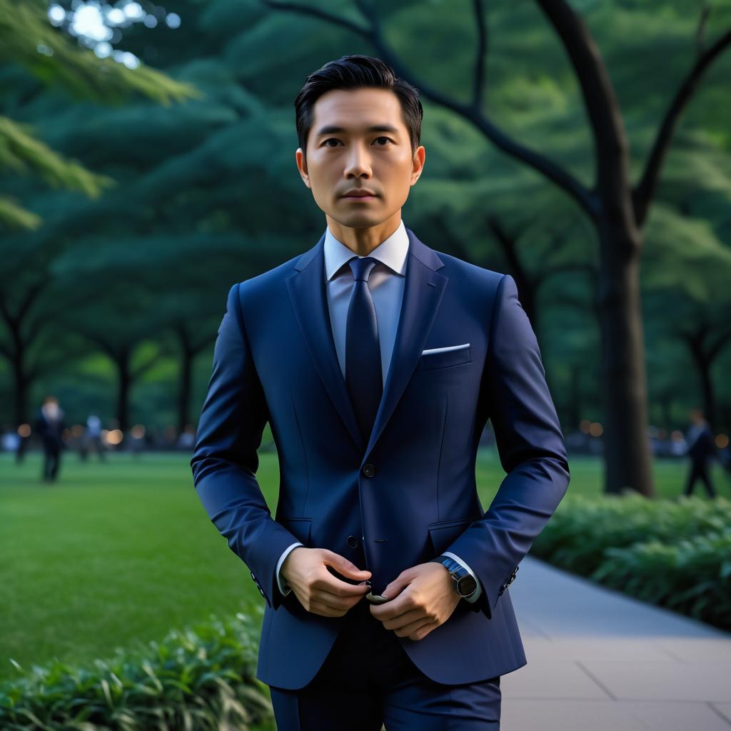 Cinematic Portrait of Slim Asian Man