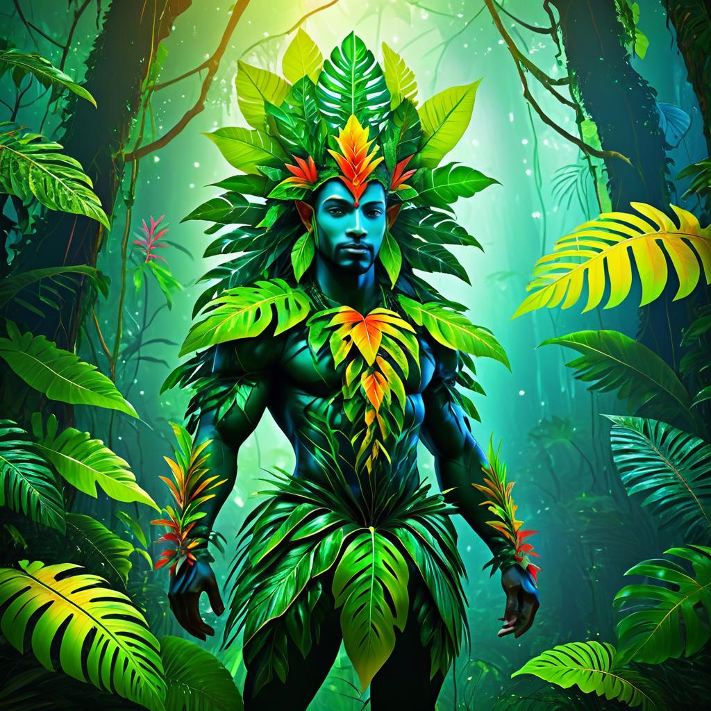 Fantasy Plant Creature in Rainforest