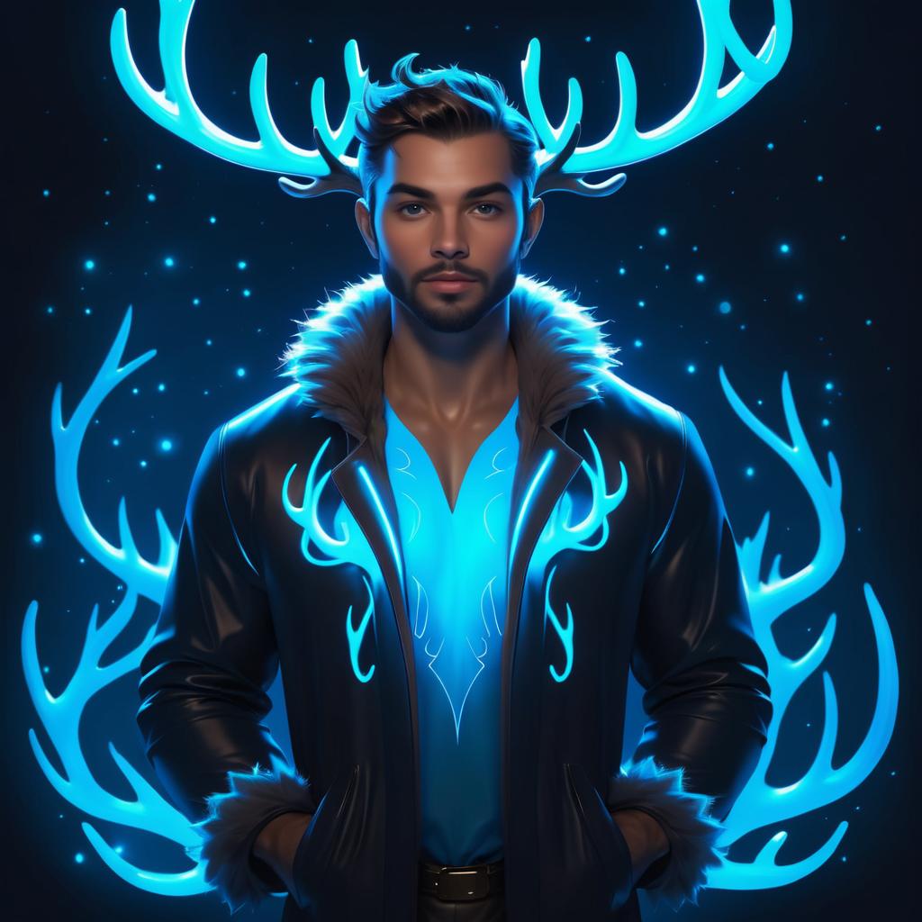 Charming Bioluminescent Reindeer Character Design