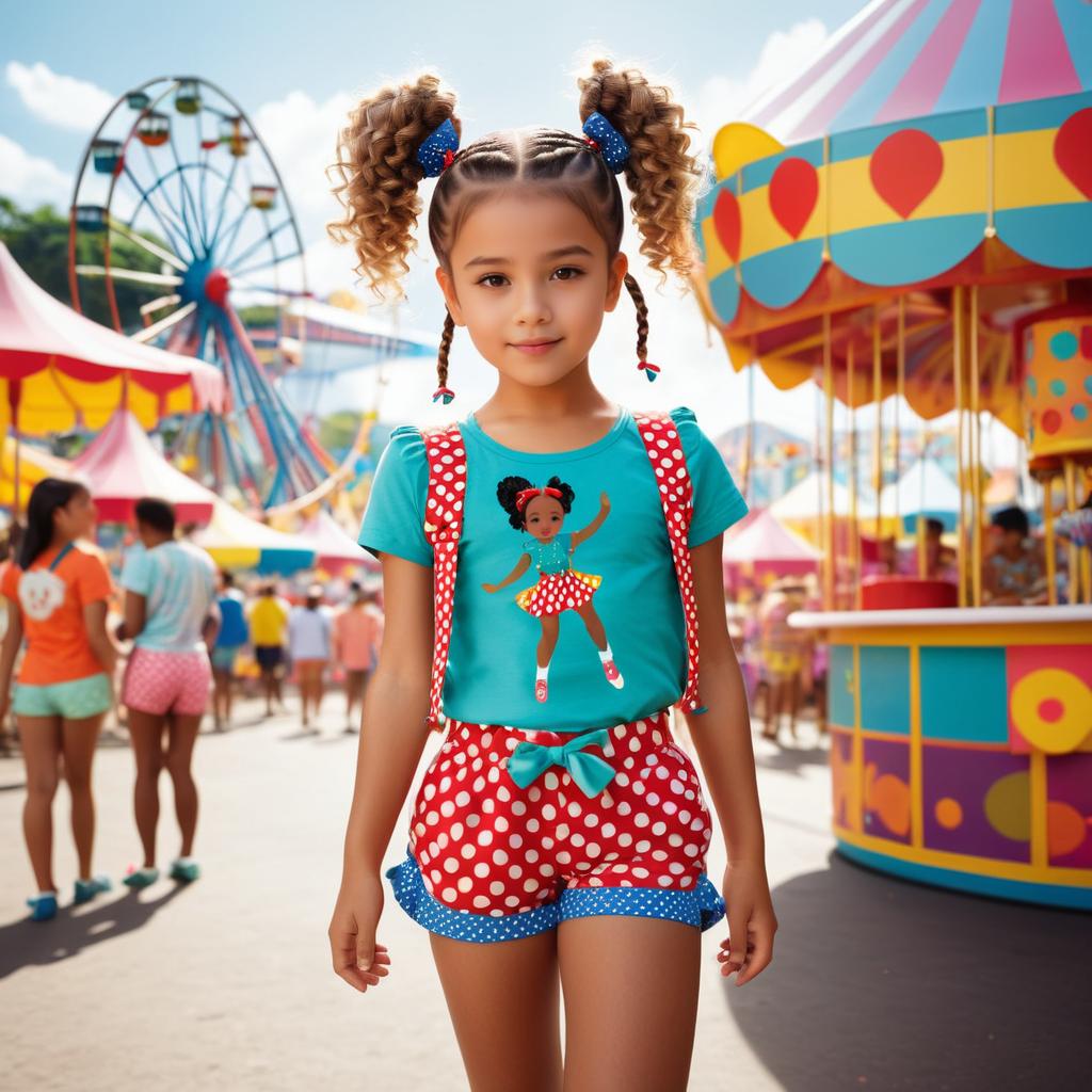 Joyful Child at Vibrant Carnival Scene