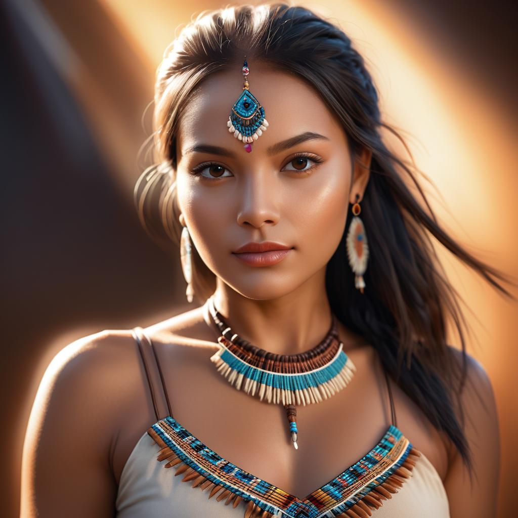 Elegant Portrait of an Indigenous Woman