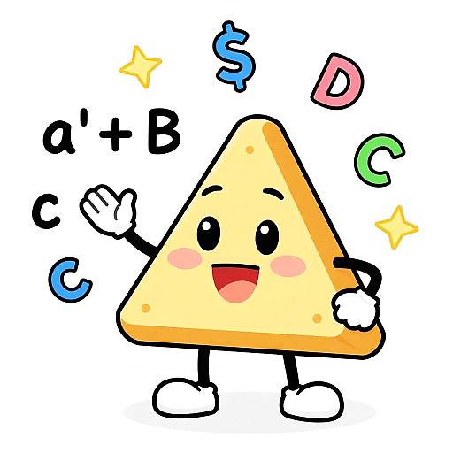 Cheerful Right Triangle Teaching Pythagoras