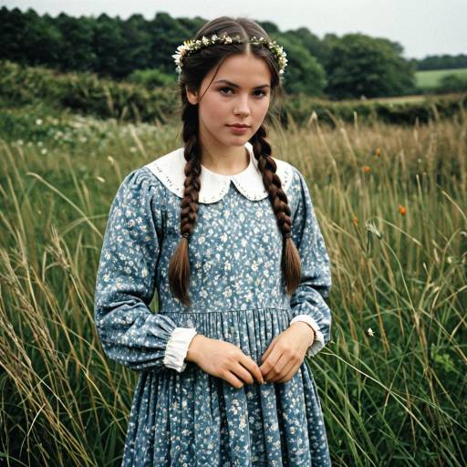 Traditional English Girl in Nature