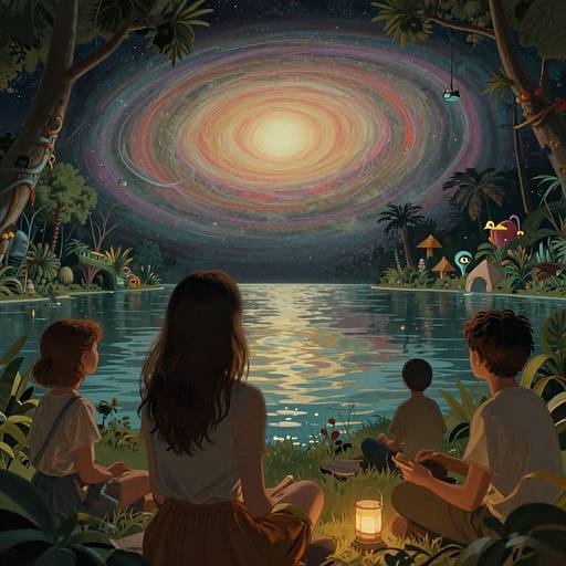 Glamorous Jungle Night Scene