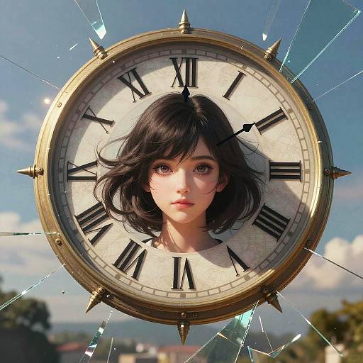 Girl with Clock Eyes, Fractured Sky