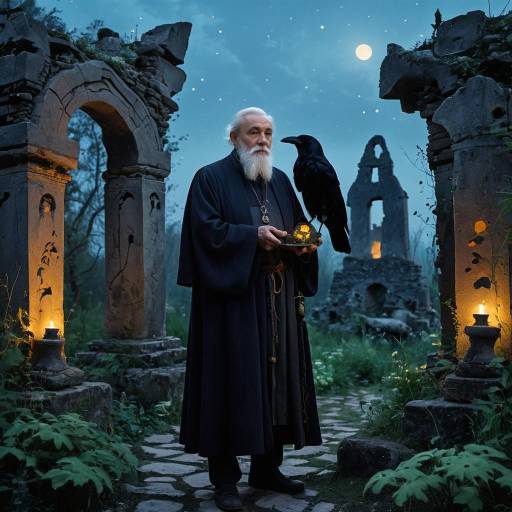 Elderly Alchemist in Enchanted Twilight