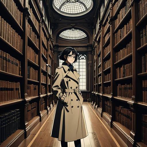 Elegant Librarian in Grand Library