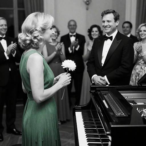 Elegant Social Gathering in Black and White