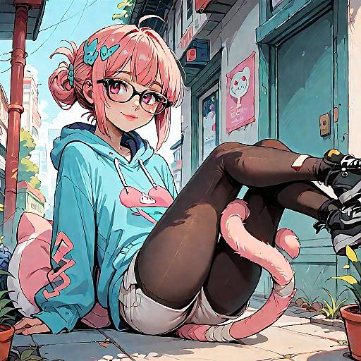 Mio Hoodie Girl with Tail Wrap