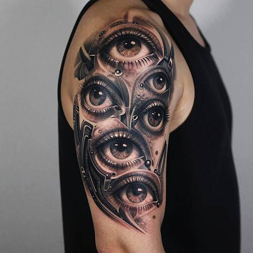 Futuristic Biomechanical Eye Tattoo