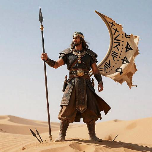 Desert Nomad Warlord atop Broken Spears