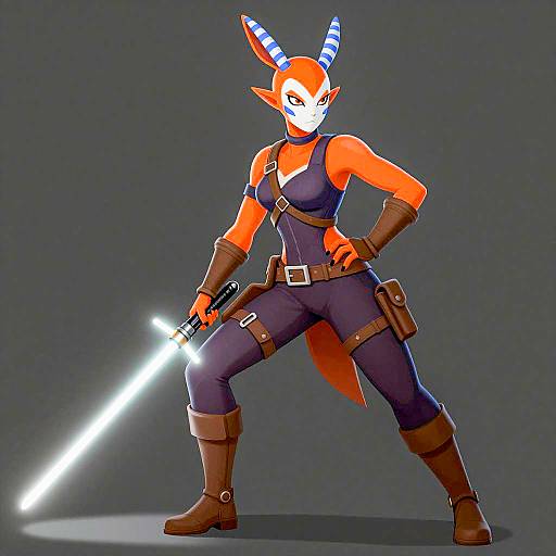 Confident Warrior with Dual Lightsabers