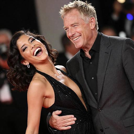 Joyful Moment: Older Man with Younger Woman