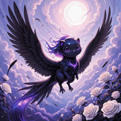 Tiny Critter with Black Wings in Indigo Tiny Critter with Black Wings in Indigo