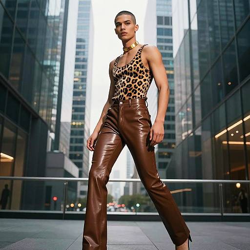 Confident Fashion Editorial in Modern Atrium