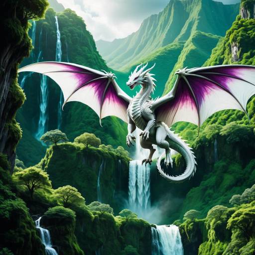 Majestic White Dragon in Lush Valley