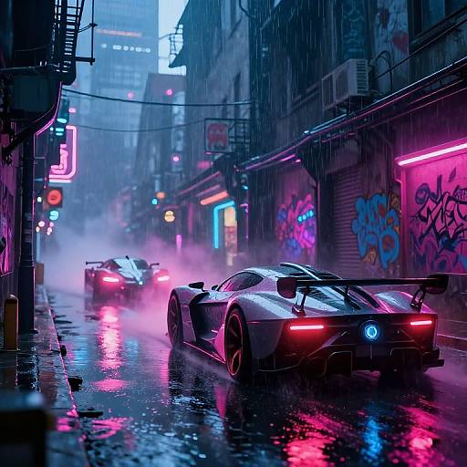 Futuristic Neon Street Racing Scene