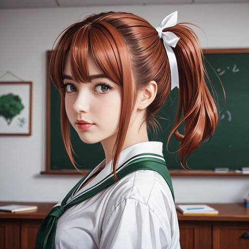 Exquisite Anime High School Girl Portrait