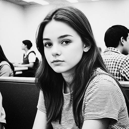 Weary Teenage Girl Waiting at DMV