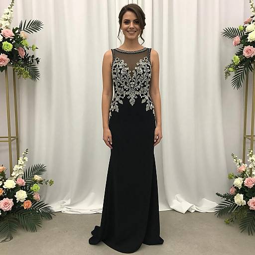 Elegant Rhinestone Evening Gown Portrait