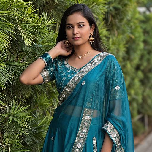 Realistic Silk Lehenga Choli Portrait