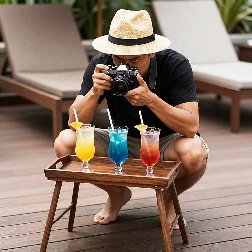 Candid Moment: Man with Cocktails