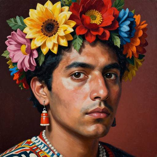 Vibrant Mexican Artist Self-Portrait