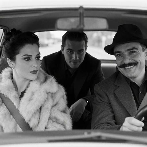 Classic Black-and-White Car Portrait