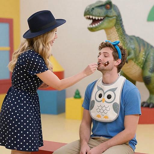 Playful Indoor Scene with Colorful Characters