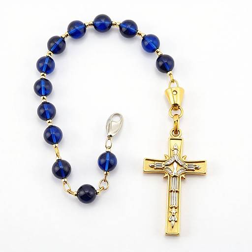 Deep Blue Crystal St Benedict Rosary